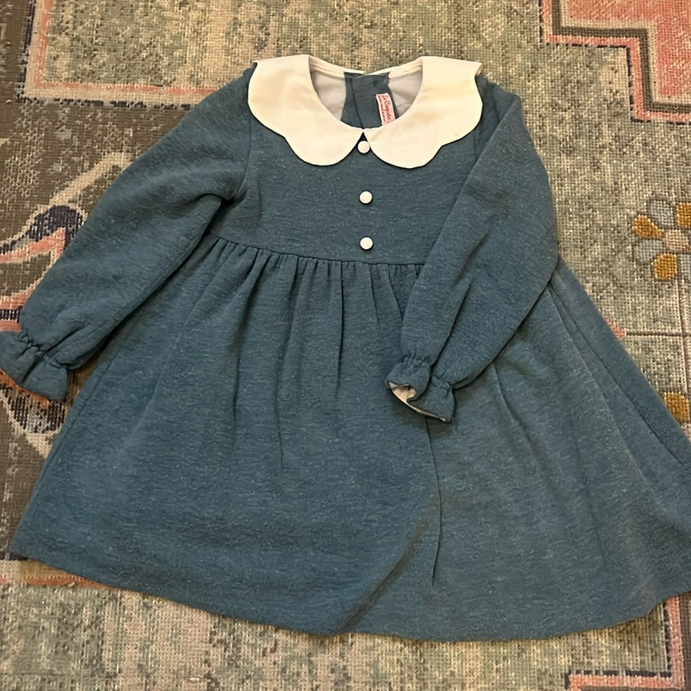 LaCoqueta Blue Ruffle Collar Dress